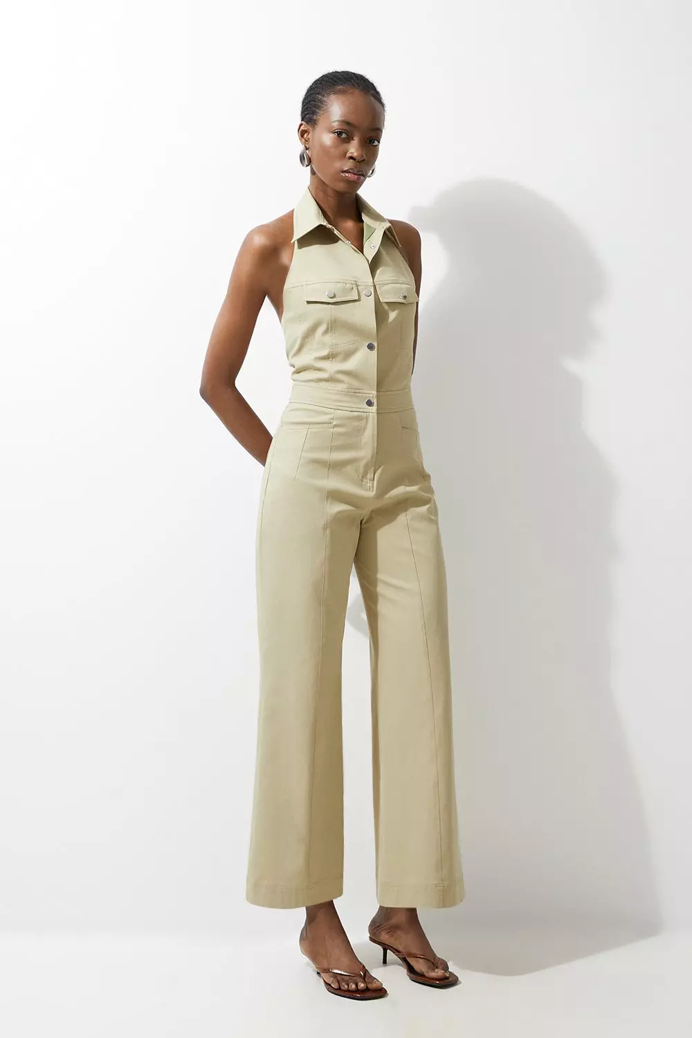 Fitted wide leg jumpsuit on sale